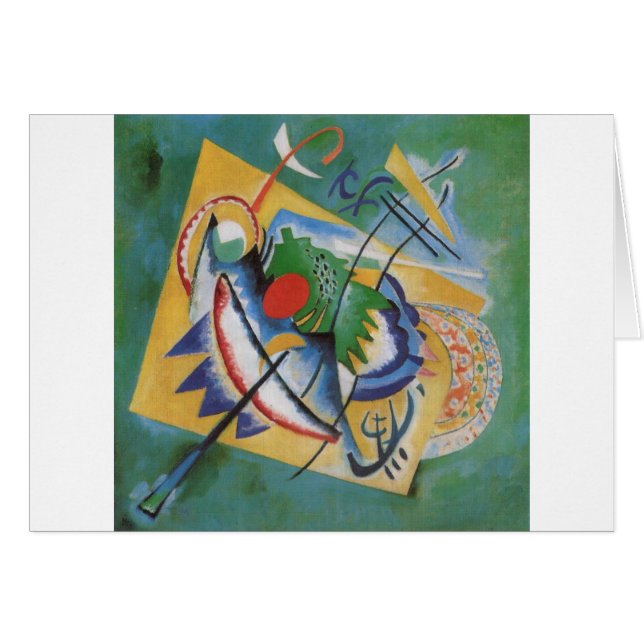Kandinsky Red Oval Abstract Artwork Green Yellow (Voorkant Horizontaal)