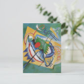 Kandinsky Red Oval Abstract Artwork Green Yellow Briefkaart (Staand voorkant)