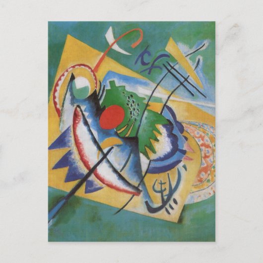 Kandinsky Red Oval Abstract Artwork Green Yellow Briefkaart (Voorkant)