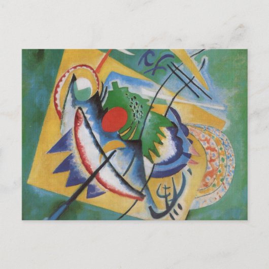Kandinsky Red Oval Abstract Artwork Green Yellow Briefkaart (Voorkant)