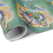 Kandinsky Red Oval Abstract Artwork Green Yellow Cadeaupapier (Rol Hoek)