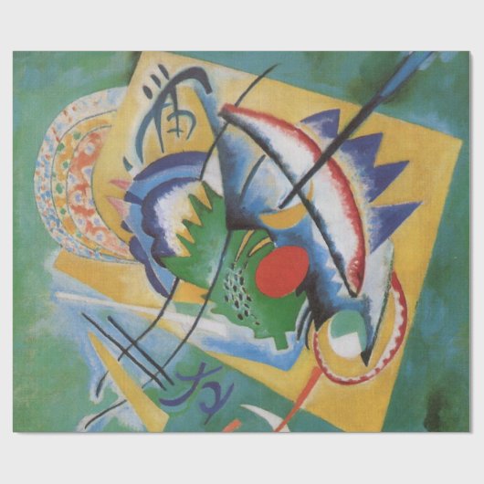 Kandinsky Red Oval Abstract Artwork Green Yellow Cadeaupapier (Vlak)