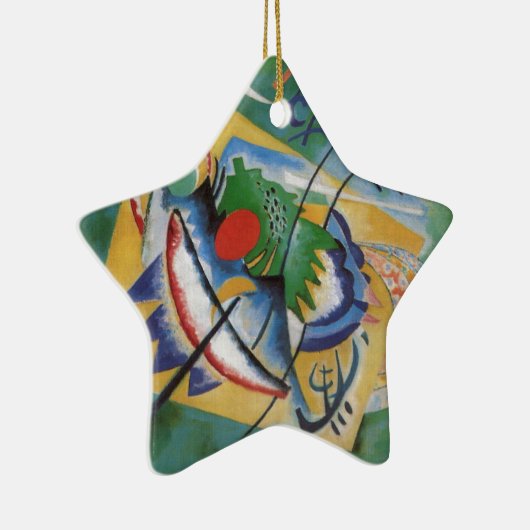 Kandinsky Red Oval Abstract Artwork Green Yellow Keramisch Ornament (Rechts)