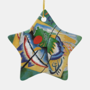 Kandinsky Red Oval Abstract Artwork Green Yellow Keramisch Ornament