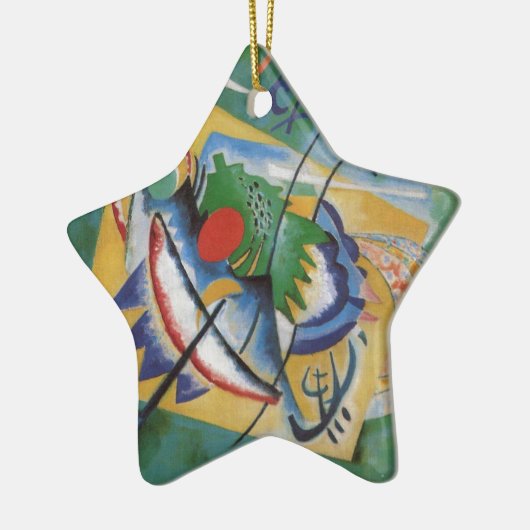 Kandinsky Red Oval Abstract Artwork Green Yellow Keramisch Ornament (Links)