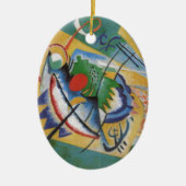 Kandinsky Red Oval Abstract Artwork Green Yellow Keramisch Ornament (Voorkant)