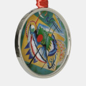 Kandinsky Red Oval Abstract Artwork Green Yellow Metalen Ornament (Rechts)