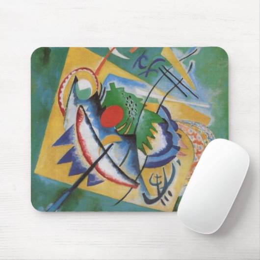 Kandinsky Red Oval Abstract Artwork Green Yellow Muismat (Met muis)