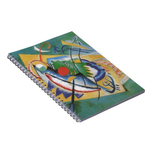 Kandinsky Red Oval Abstract Artwork Green Yellow Notitieboek (Rechterzijde)