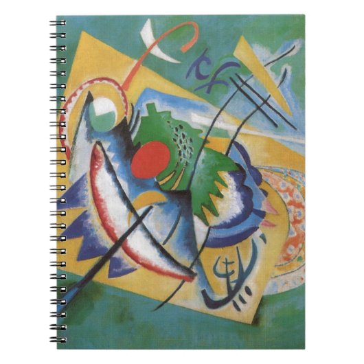 Kandinsky Red Oval Abstract Artwork Green Yellow Notitieboek (Voorkant)