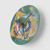 Kandinsky Red Oval Abstract Artwork Green Yellow Ronde Klok (Hoek)
