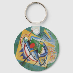 Kandinsky Red Oval Abstract Artwork Green Yellow Sleutelhanger