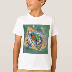 Kandinsky Red Oval Abstract Artwork Green Yellow T-shirt