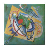 Kandinsky Red Oval Abstract Artwork Green Yellow Tegeltje (Voorkant)