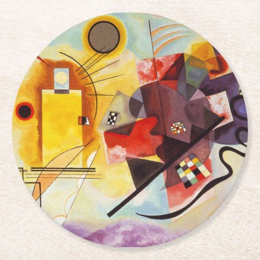 Kandinsky Red Yellow Blue Abstract schilderen Ronde Kartonnen Onderzetter (Voorkant)