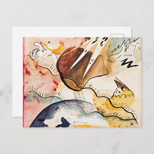 Kandinsky - Regen Landschap, abstracte kunst, Briefkaart (Voorkant / Achterkant)