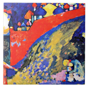 Kandinsky - Rode Muur Bestemming   Tegeltje