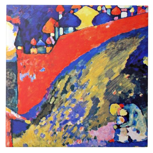 Kandinsky - Rode Muur Bestemming   Tegeltje (Voorkant)