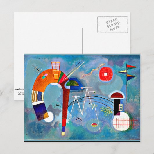 Kandinsky - Ronde en gekleurde, kleurrijke kunst Briefkaart (Voorkant / Achterkant)