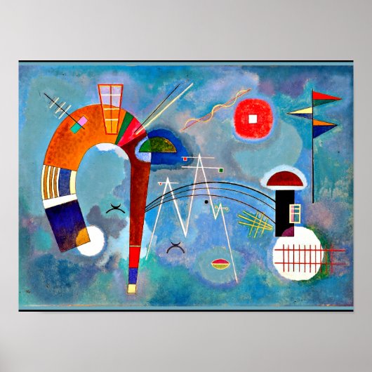 Kandinsky - Ronde en gekleurde, kleurrijke kunst Poster (Voorkant)