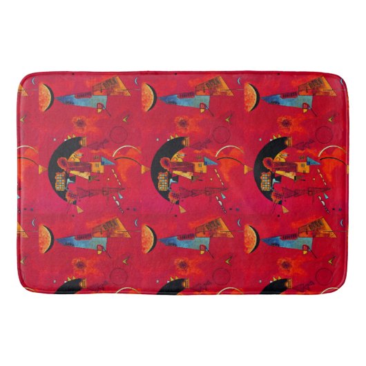 Kandinsky Rood Zwart  Abstracte Kunst Badmat (Voorkant)