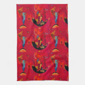 Kandinsky Rood Zwart Abstracte Kunst Theedoek (Verticaal)