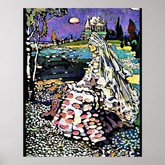Kandinsky - Russische schoonheid in een landschap Poster (Voorkant)