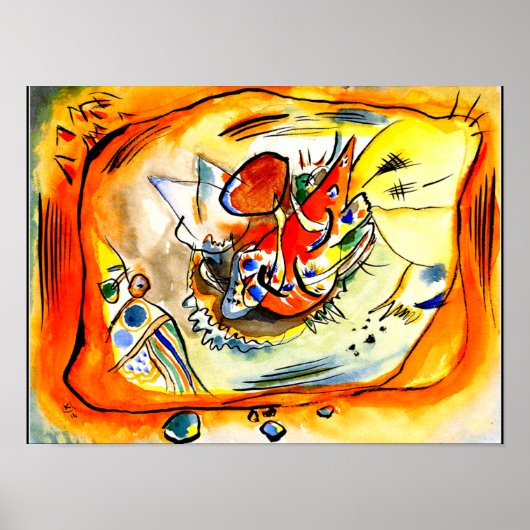 Kandinsky - Schets voor een Schilderij, Oranje Ran Poster (Voorkant)