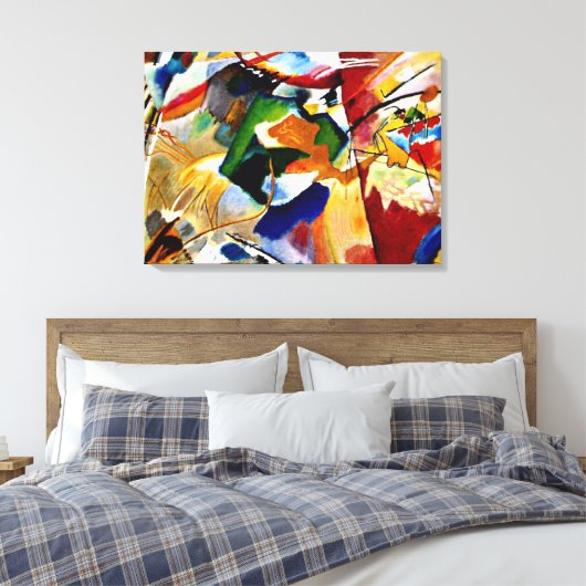 Kandinsky - Schilderen met Groen Centrum Canvas Afdruk (Insitu (Slaapkamer))