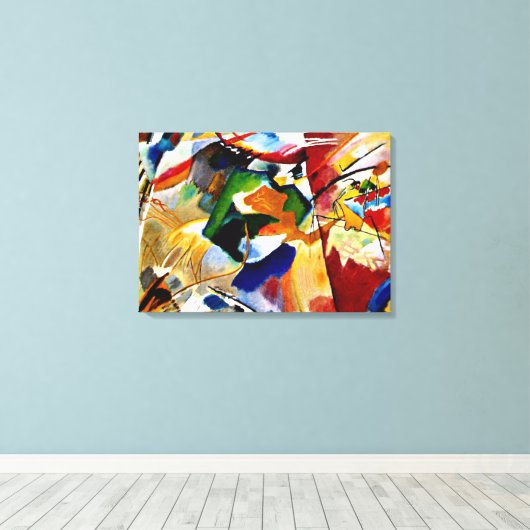 Kandinsky - Schilderen met Groen Centrum Canvas Afdruk (Insitu (Houten vloer))