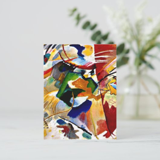 Kandinsky - Schilderen met Groen Centrum   Feestdagenkaart (Staand voorkant)