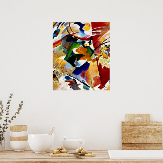 Kandinsky - Schilderen met Groen Centrum Poster (Keuken)