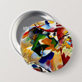 Kandinsky - Schilderen met Groen Centrum Ronde Button 7,6 Cm (Voorkant /achterkant)