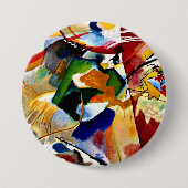 Kandinsky - Schilderen met Groen Centrum Ronde Button 7,6 Cm (Voorkant)