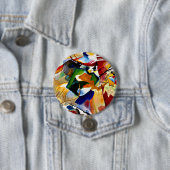 Kandinsky - Schilderen met Groen Centrum Ronde Button 7,6 Cm (In situ)