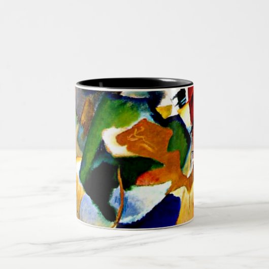 Kandinsky - Schilderen met Groen Centrum Tweekleurige Koffiemok (Center)