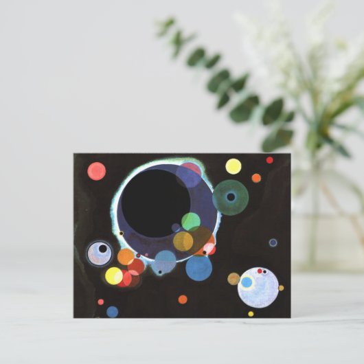 Kandinsky schilderij, diverse cirkels briefkaart (Staand voorkant)