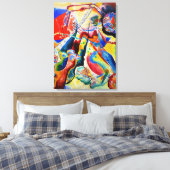 Kandinsky - Schilderij met Rode Vlek Canvas Afdruk (Insitu (Slaapkamer))