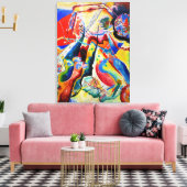 Kandinsky - Schilderij met Rode Vlek Canvas Afdruk (Insitu (Woonkamer))