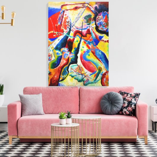 Kandinsky - Schilderij met Rode Vlek Canvas Afdruk (Insitu (Woonkamer))