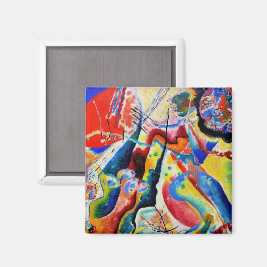Kandinsky - Schilderij met Rode Vlek Magneet (Voorkant / Achterkant)
