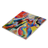 Kandinsky - Schilderij met Rode Vlek Tegeltje (Zijkant)