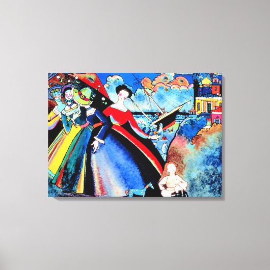 Kandinsky - Schip, kleurrijk schilderij van 1918 Canvas Afdruk (Voorkant)