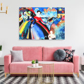 Kandinsky - Schip, kleurrijk schilderij van 1918 Canvas Afdruk (Insitu (Woonkamer))