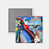 Kandinsky - Schip, kleurrijk schilderij van 1918 Magneet (Voorkant / Achterkant)