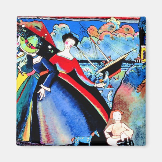 Kandinsky - Schip, kleurrijk schilderij van 1918 Magneet (Voorkant)