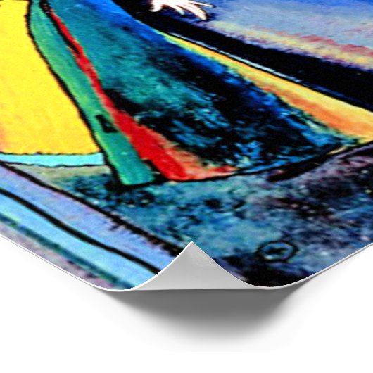 Kandinsky - Schip, kleurrijk schilderij van 1918 Poster (Hoek)