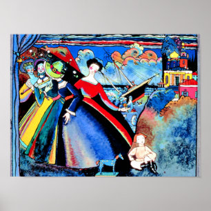 Kandinsky - Schip, kleurrijk schilderij van 1918 Poster