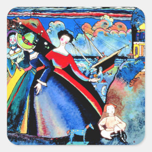 Kandinsky - Schip, Vierkante Sticker