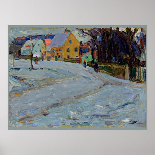 Kandinsky - Schwabing Nikolaiplatz, Winter Poster (Voorkant)